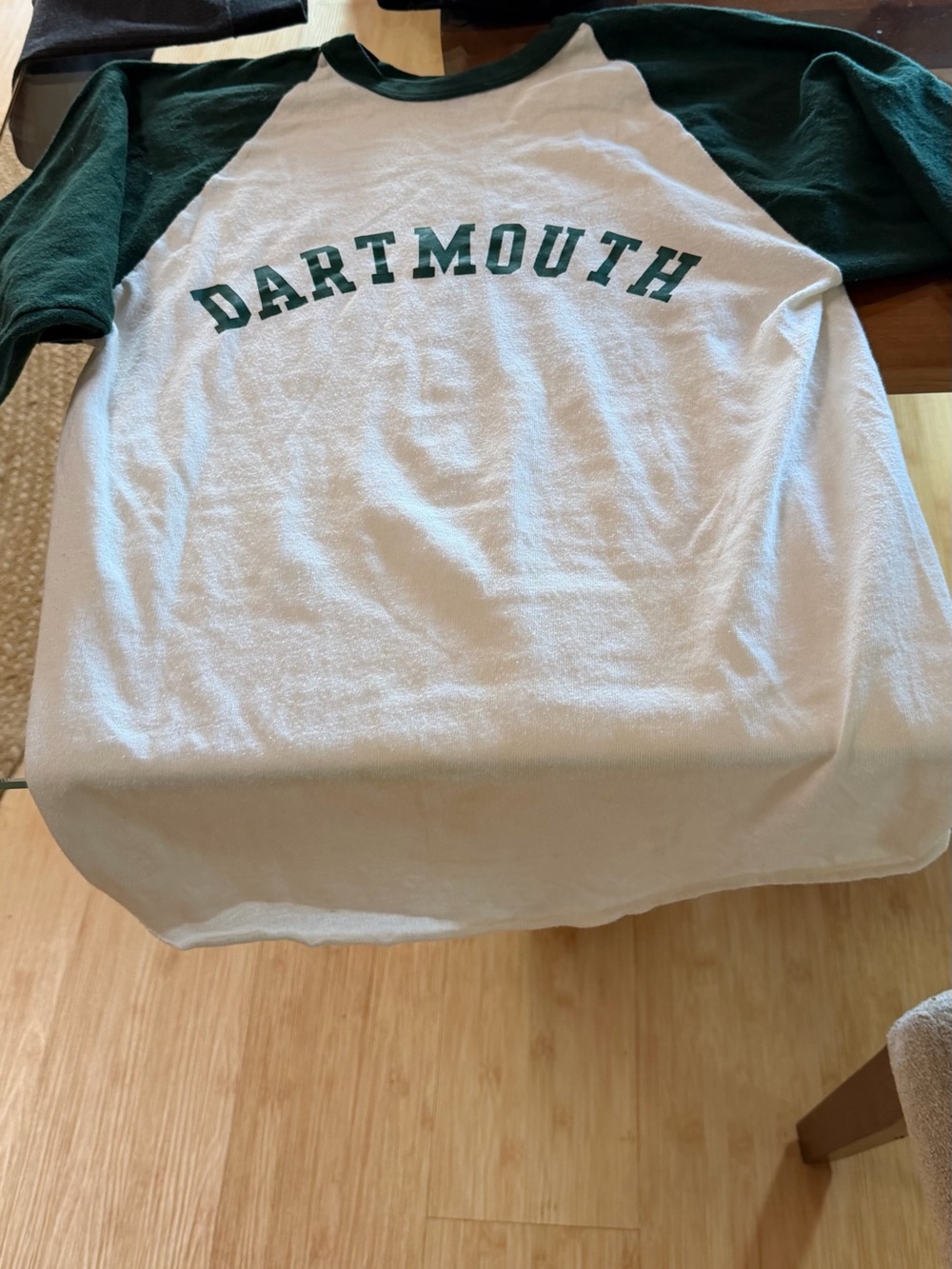 Vintage 70s Dartmouth Raglan Shirt Russell‎ Athletic 3/4 Sleeve Small